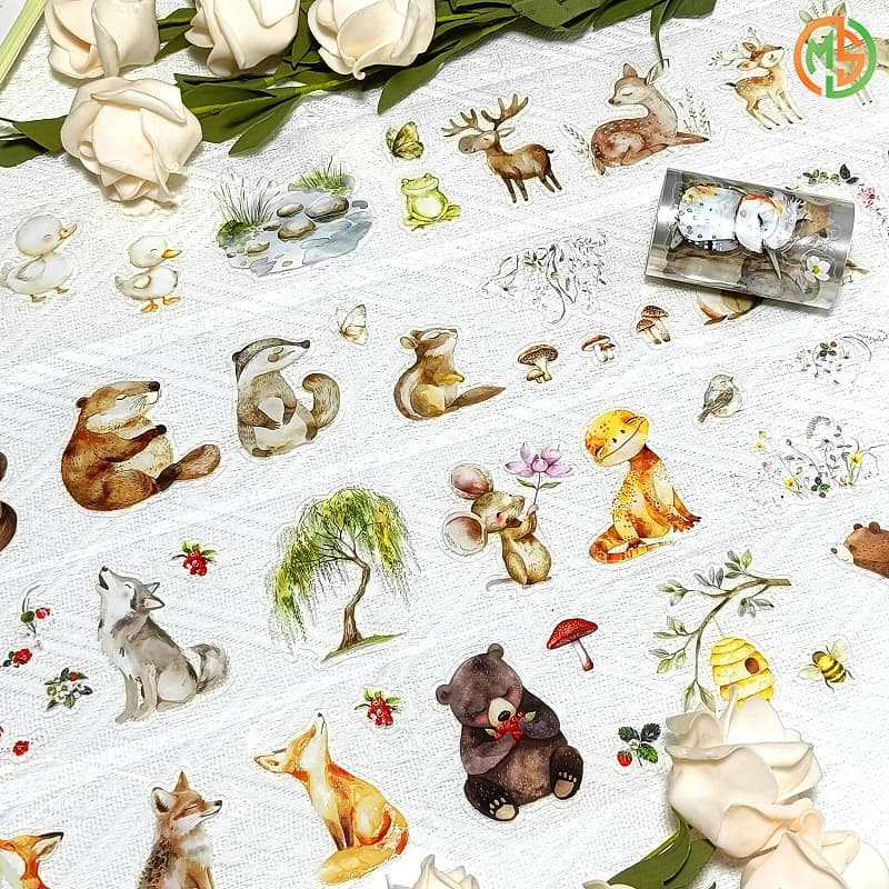 Custom Clear Animal Pet Tape Roll For Journal Planners