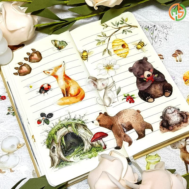 Custom Colorful Transparent Animal Stickers PET Tape