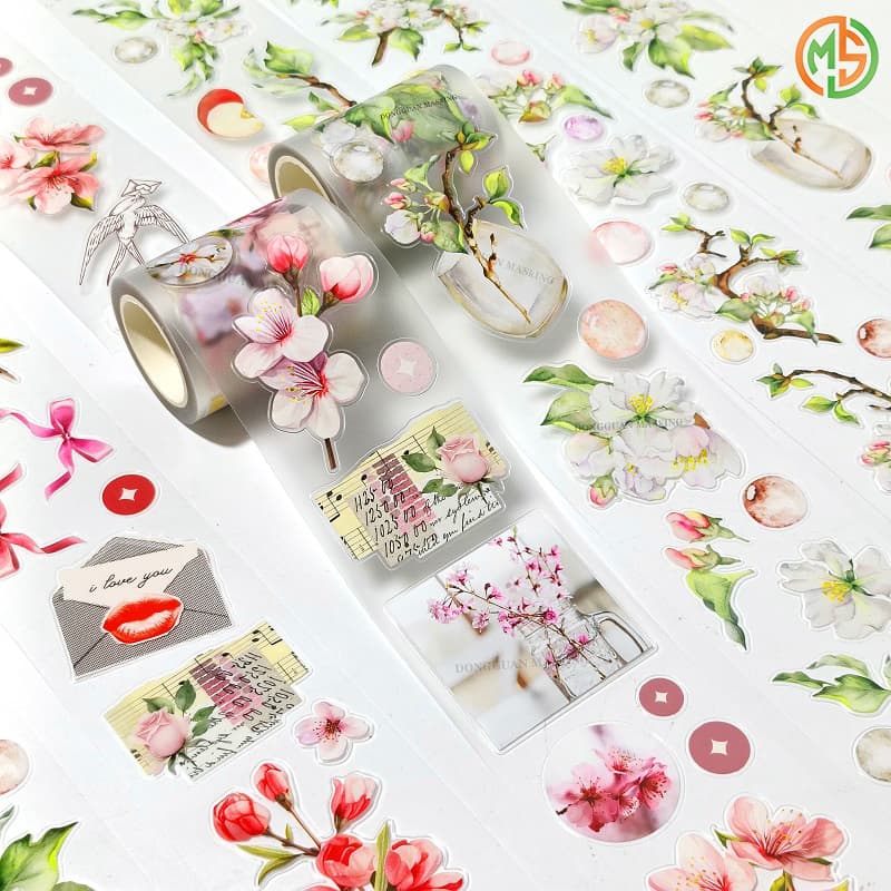 Custom Holographic Colorful Deco Washi Flower Sticker