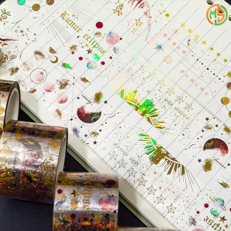 PET Transparent Sticker Seashell Iridescent Washi Tape