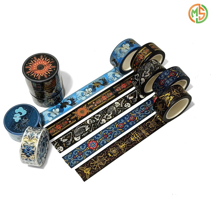 Holographic custom Gold Hot Stamping  Washi Masking Tape Adhesive