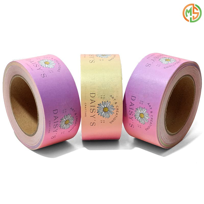 Eco Friendly Custom Logo Printed Compostabl Kraft Paper Tape