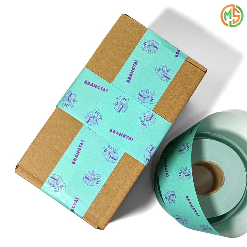 Eco-Friendly Custom Printed LOGO Shipping Fiberglass Reinforced Water Activated  Kraft Paper Tape