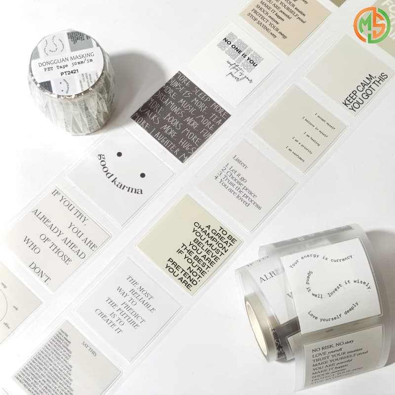 Custom Print Decorative  Clear PET Washi Tape for Diy Journaling Scrapbooking