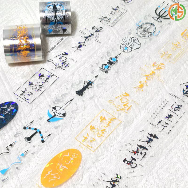 Custom  Laser Text Series PET Transparent Printed Washi Tape
