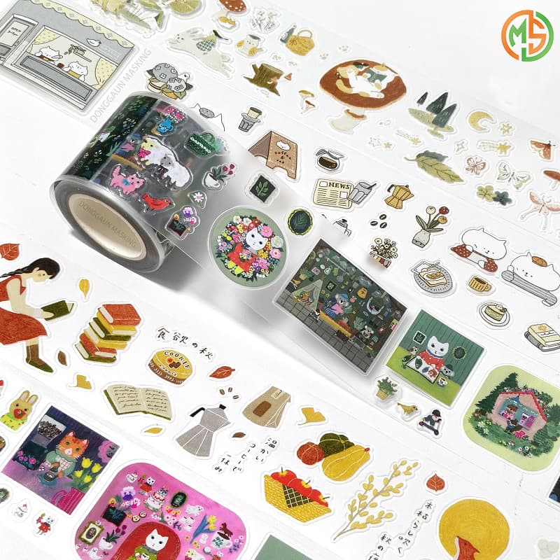 Colorful Animal Series Planner Decoration Clear PET Tape For Journaling Colorful Animal Series Planner Decoration Clear PET Tape For Journaling